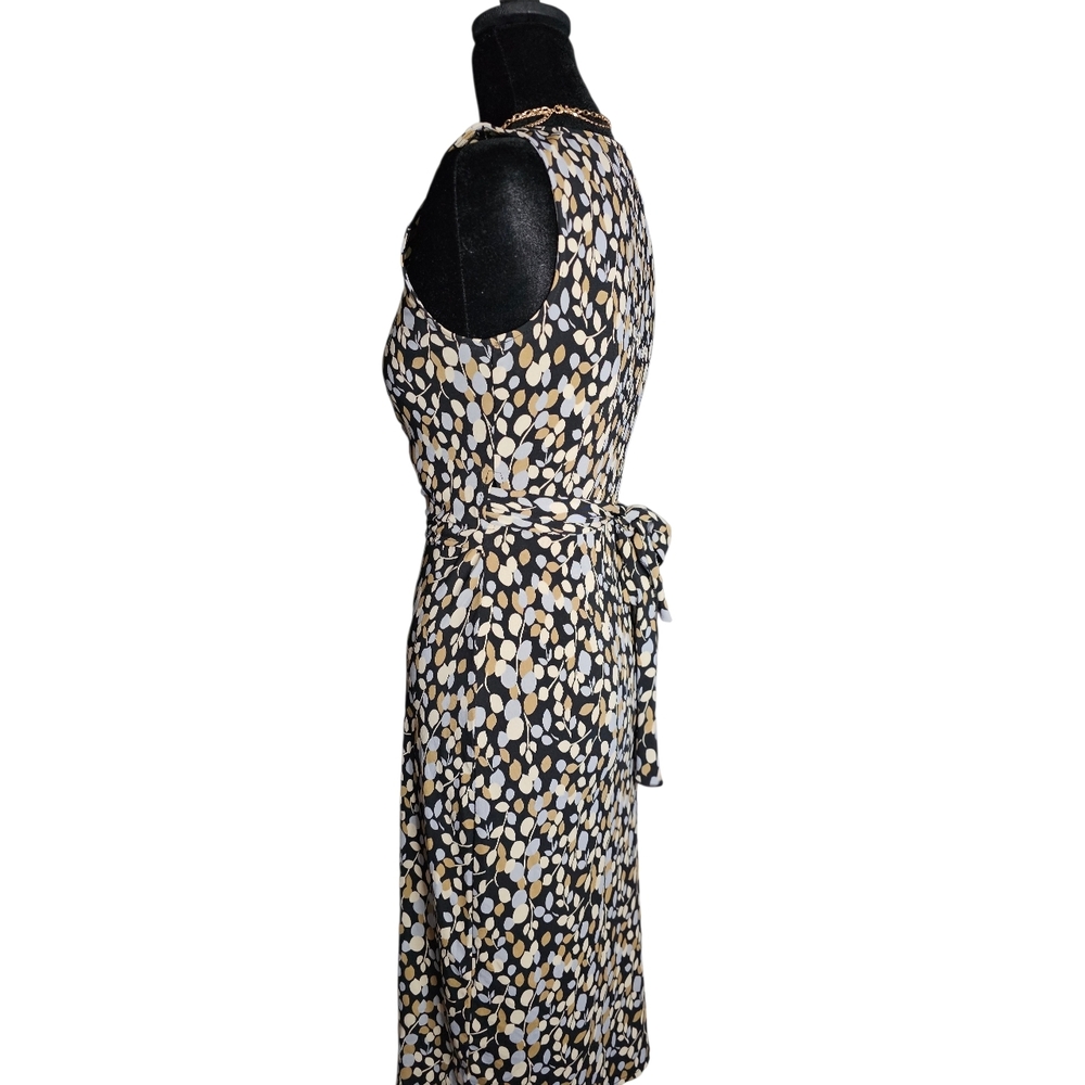 BCBGMaxAzria Black and Cream Patterned Midi Dress - Picture 3 of 5